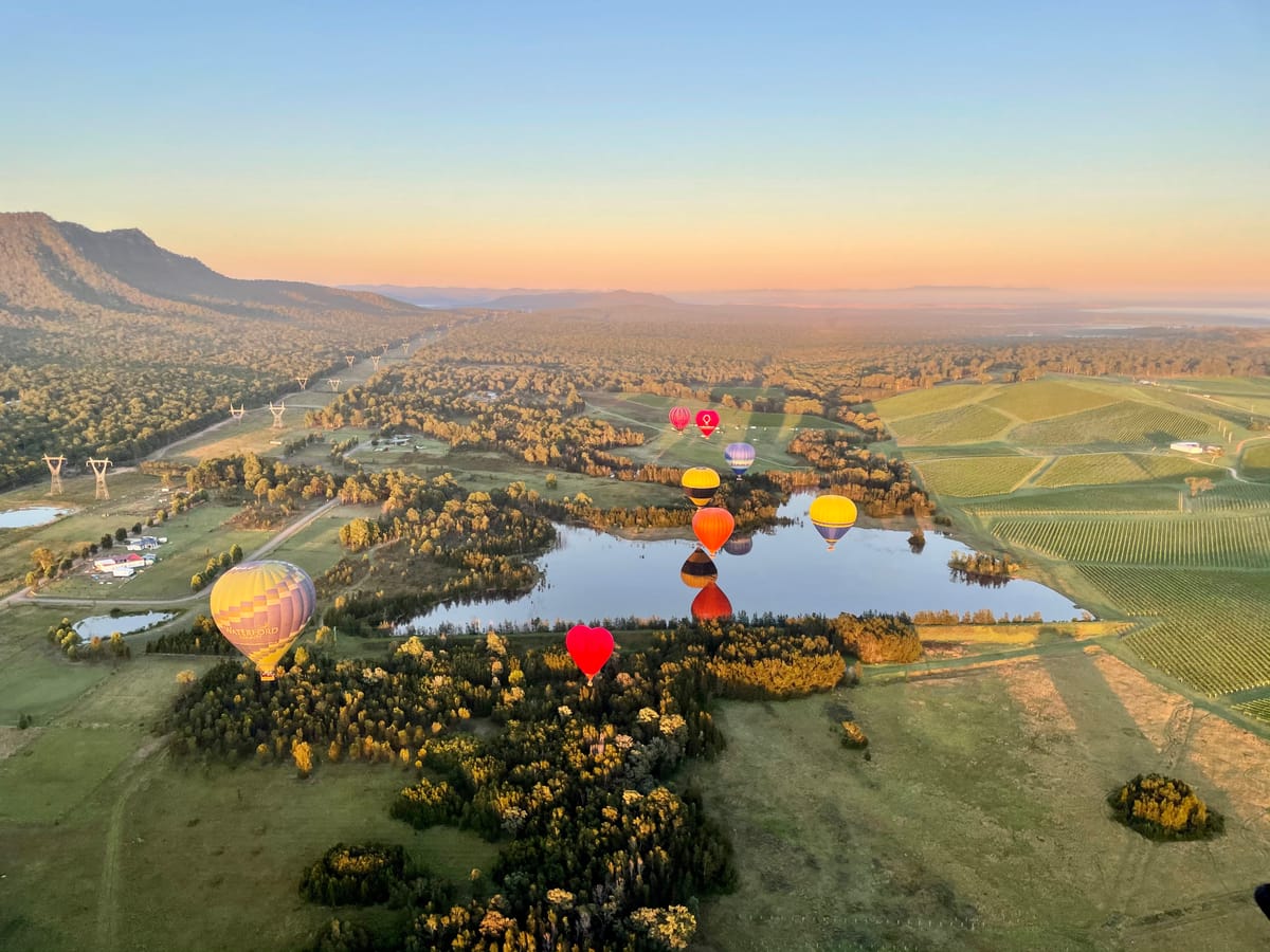Hot Air Balloon Sunrise Flight | Hunter Valley | Gourmet Breakfast | Australia | Pelago