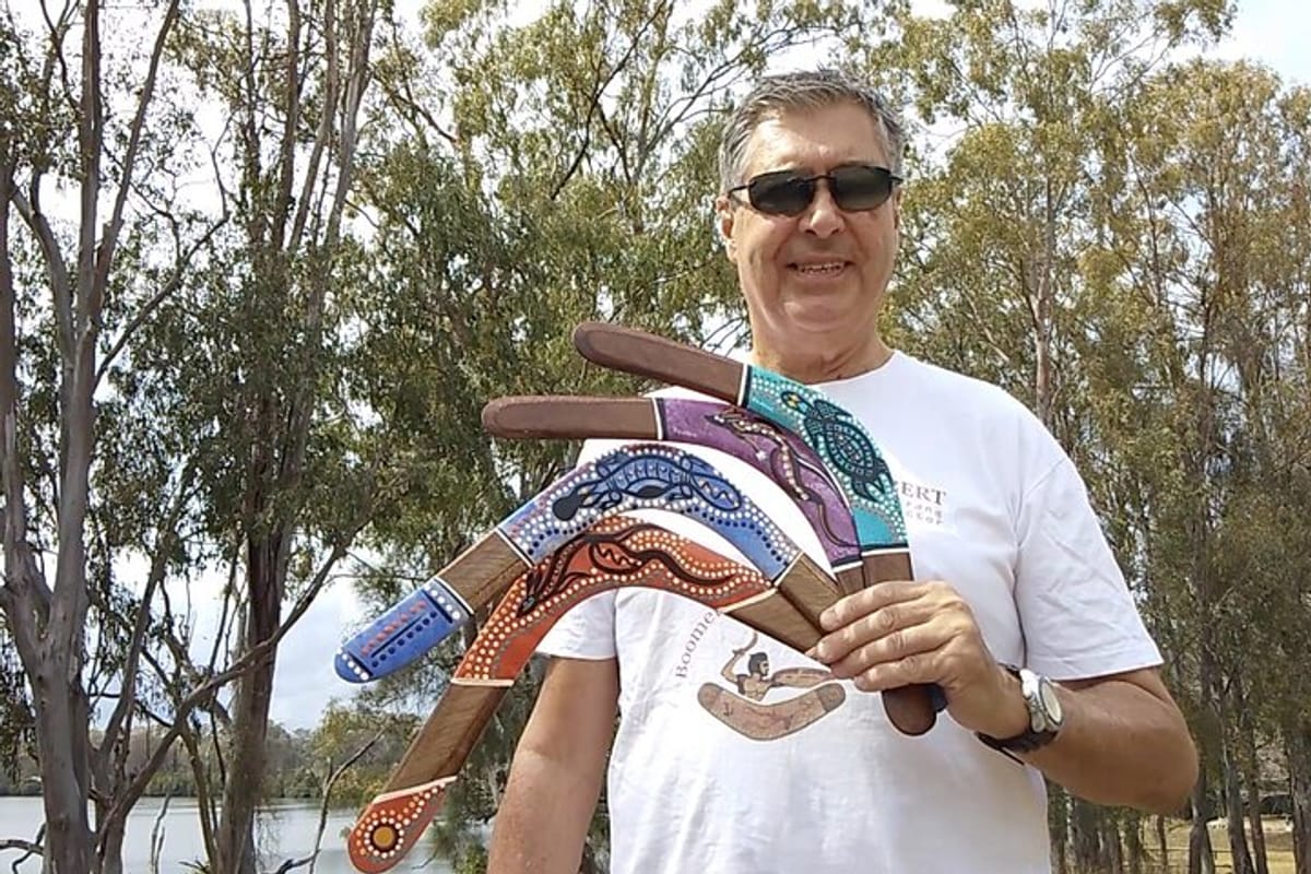 Robert - your instructor with a range of your lesson boomerangs. 