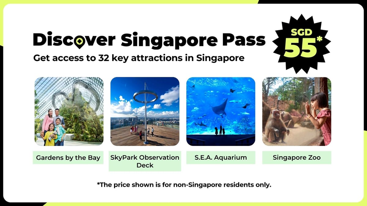 Visit 32 key attractions in Singapore like Gardens by the Bay, Marina Bay SkyPark Observation Deck, SEA Aquarium, Singapore Zoo and more!